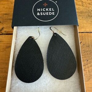 Nickel & Suede Teardrop Earrings